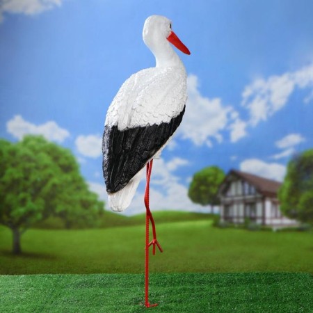 Garden figure "Stork with breast" 23x60x115cm-2