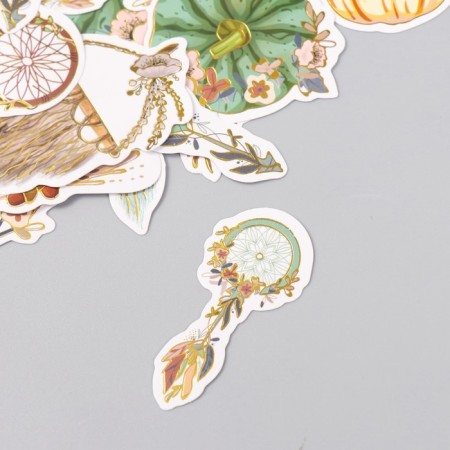 Stickers for creativity "Boho" embossing gold set 48 pcs 9x7x0.8 cm-3