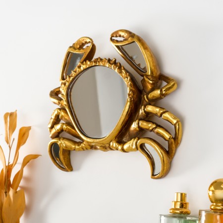Panel interior polystone "Mirror crab" gold 23x4x18 cm-1