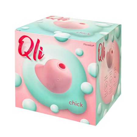 Vacuum-wave stimulator Qli by Flovetta Chick, 6.1 cm, silicone, pink color-7