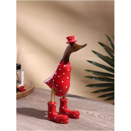 Souvenir "Duck in the summer outfit" col. red, tree 27 cm-1