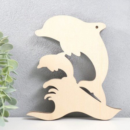 Panel Interior tree "Dolphins. Sea coast" 18x16.5 cm-2