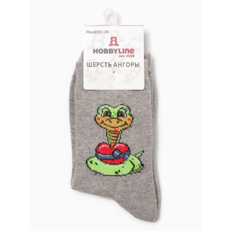 Women's socks "Snake with heart", gray color, rr 36-40-2