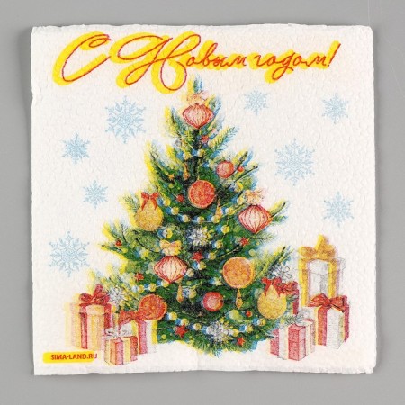 Paper napkins "New Year's tree", single -layer, 24 × 24 cm, set 20 pcs., For the New Year-4