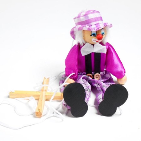 Dergunchik-Marionet on the strings "Clown in the Hat", Mix Colors-5