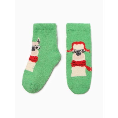 Women's terry socks "Lama" NZHMP2201-02-03, green color, rr 36-40