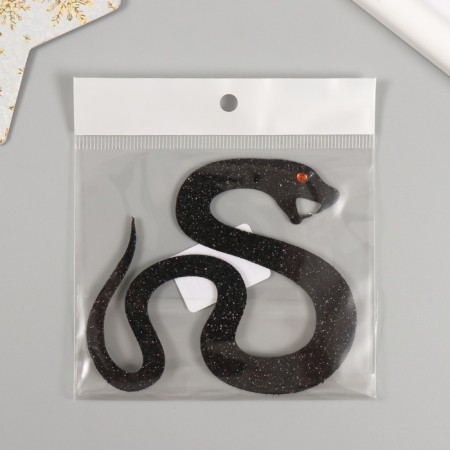 Adhesive -based decor "snake" foam glitter 8x9 cm black-3