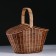 Picnic basket, with a double cover, reinforced, 37 × 25 × 28, rattan