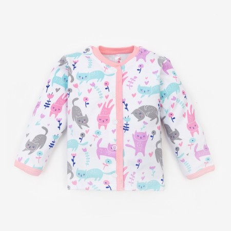 Boker for girls, white/cats, height 68-74 cm