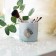 Kashpo ceramic with embossing, pot "Geometry", 8 x 7.5 cm