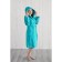 Women's bathrobe with a hood, size 46, turquoise, mahra