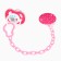 Set: nipple - dummy with the holder "Elephant", anatomical +6 months, pink color