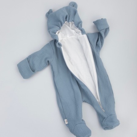 Kinderlitto “Muslin” discharge kit, 4 items, height 50-56 cm, gray-blue color-2