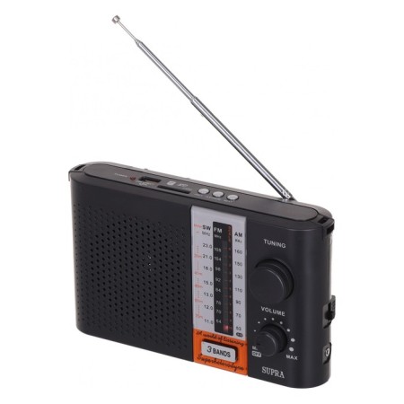 Portable Supra ST-17U Black USB SD radio receiver