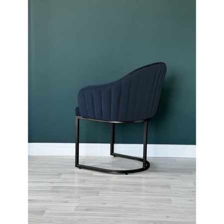 SHELL chair, 56 × 63 × 83 cm, blue color, black frame-1