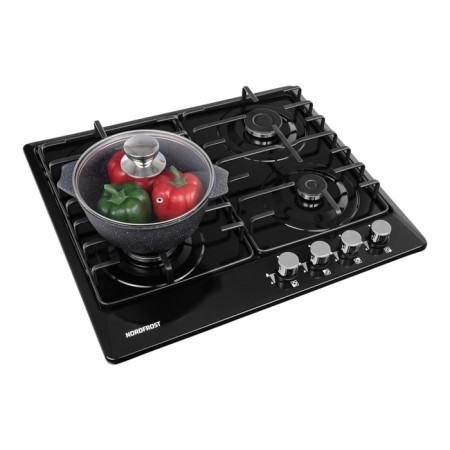 Hon surface NordFrost HS 6040 B, gas, 4 burners, black-4