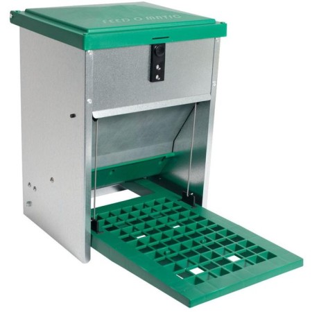 Bunker feeder for poultry at 5 kg, pedal, galvanized steel, feed-o-Matic