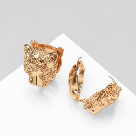 Earrings Metal "Chord" cheetah, color gold-3