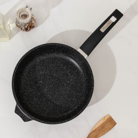 Granite Black Skoroda Induction Pro, D = 22 cm, plastic handle, induction, anti -stick coating, black color-1