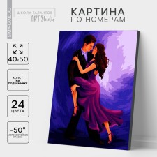 Picture on numbers on canvas with a subframe 