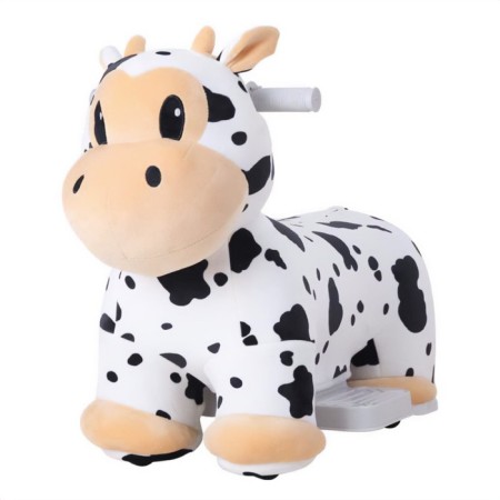 Children's electric car Farfello "Cow", white color