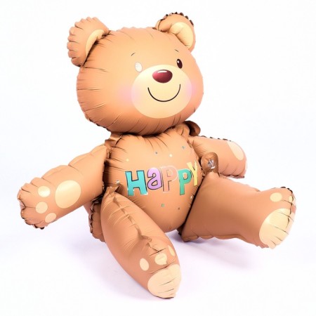 Foil ball 30 "Happy Bear", matte, beige color-2