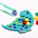 Wooden sorter "Dino" with pompons and tweezers, 15 x 21 cm