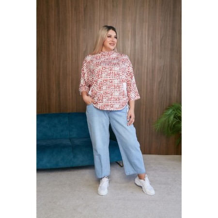 Female blouse, size 60, red color-1