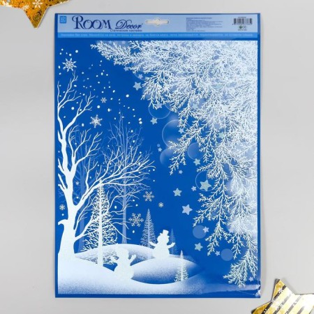 Static sticker for Room Decor windows and mirrors "Winter landscape 2" 29x41