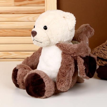 Soft toy "Bear" in an elephant suit, 40 cm, brown color-4