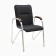 Chair click furniture "Samba" for visitors, black/nut, croak metal chrommized, eco -leather upholstery