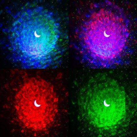 Light device "Star sky" 5 cm, laser, speaker, remote control, glow of multi, 5 V-4