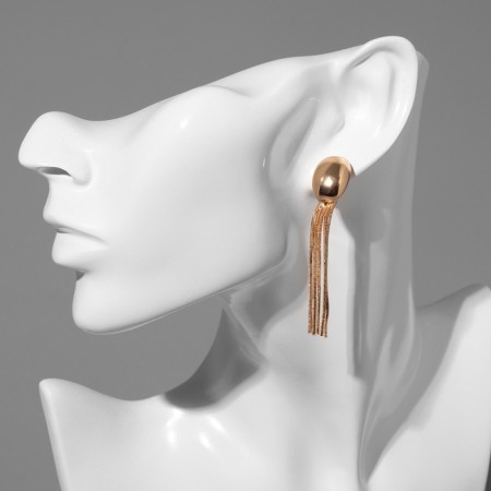 Hanging earrings "stereo" oval, color gold-2