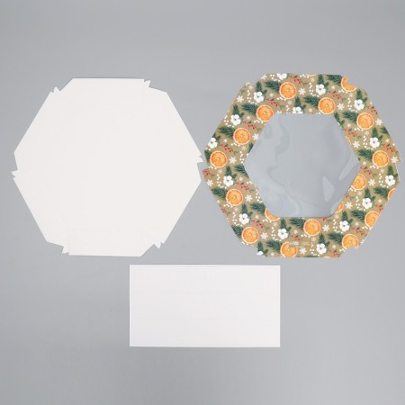 Folding box "needles, cotton, oranges", 23 x 23 x 4 cm, new year-5