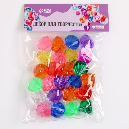 Crystals are plastic decorative, set 25 pcs., Size 1 pc. - 3 × 2.2 cm, color mix-1