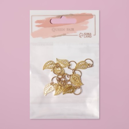 Hair piercing "Leaves", 3.5 × 1 cm, 10 pcs, golden color-5