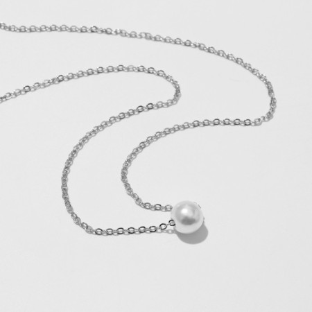 Piece "bead" garlands, white color in silver, 45 cm-2