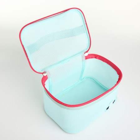 Cosmetic bag grid, 21*14*12, lightning department, mint-2