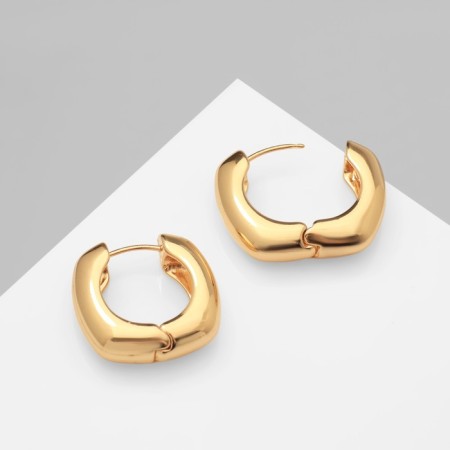 Earrings Metal "Chord" voluminous, color gold-3