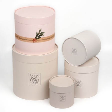 Set of round boxes 10 in 1, gift packaging, “eco”, 10 x 10 - 23.5 x 23.5 cm-3