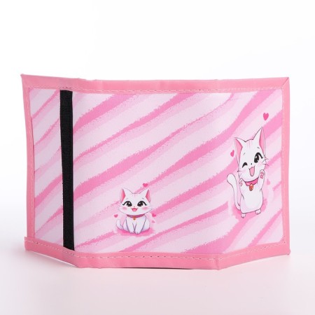 Gift set for the girl "Kitty with a heart" wallet, notebook, handle-6