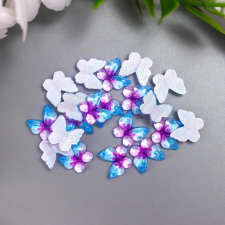 Decorative element "Butterfly" 10 mm lilac-blue-2