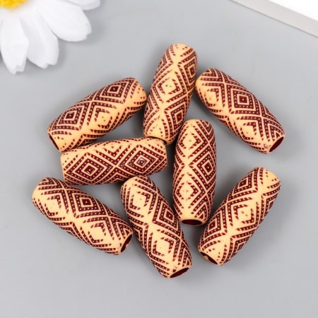 Beads for creativity plastic "Ethno. Double rhombus" set of 20 g 1.2x1.2x3 cm-2
