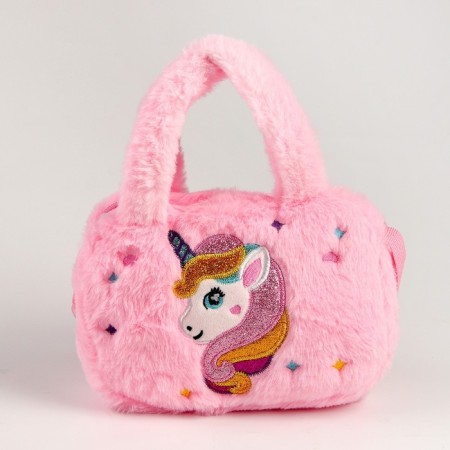 Soft bag "Unicorn", 27 cm, pink color-4