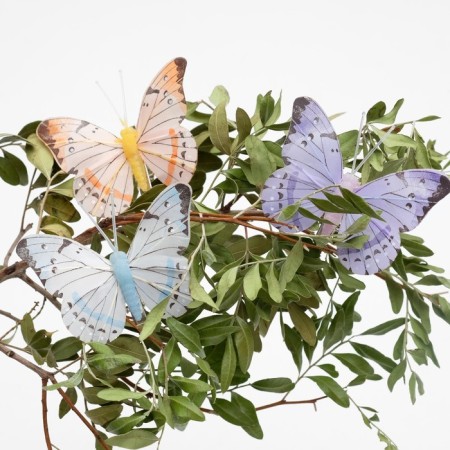 A butterfly for decor and floristry, on a clothespin, plastic, mix, 1 pc., 7.5 x 5 x 1 cm-1
