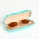 Case for glasses on the chosen clap, length 16 cm, turquoise color