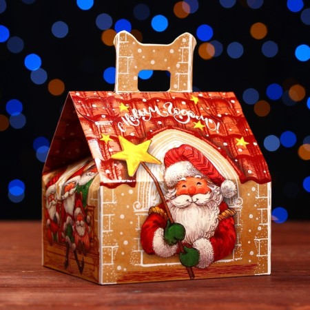 Gift box "House New Year's assembly", 13.3 x 11.6 x 12.6 cm