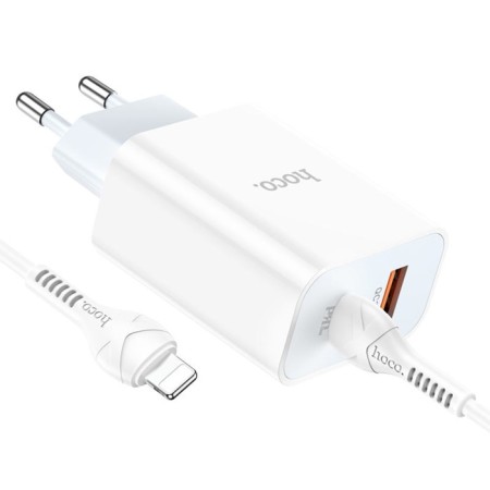 Network charger Hoco C97A, USB, Type-C, 20 W, Type-C-Lightning, 1 m, white-2