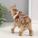 Polystone souvenir "Elephant, flowers and patterns on the blanket" Gold and Bezh 14x6x16 cm