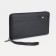 Male purse with zipper, department for bills, for maps, for coins, black color